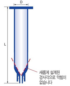 새롭게 설계된 경사각으로 막힘이 없습니다.
